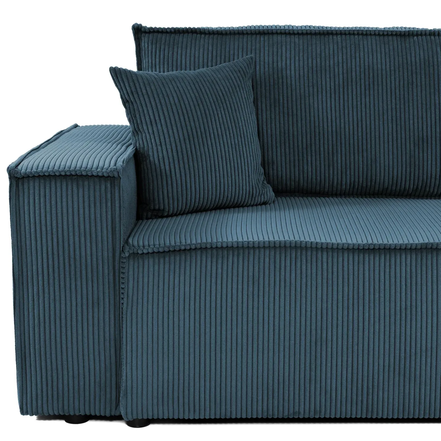 Garnero Arredamenti Divano letto matrimoniale 3 posti 245x90cm velluto a coste blu Ploffy Velluto Poso Blu Clearance