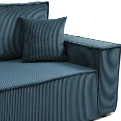 Garnero Arredamenti Divano letto matrimoniale 3 posti 245x90cm velluto a coste blu Ploffy Velluto Poso Blu Clearance