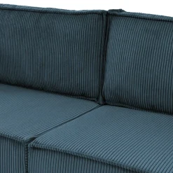 Garnero Arredamenti Divano letto matrimoniale 3 posti 245x90cm velluto a coste blu Ploffy Velluto Poso Blu Clearance