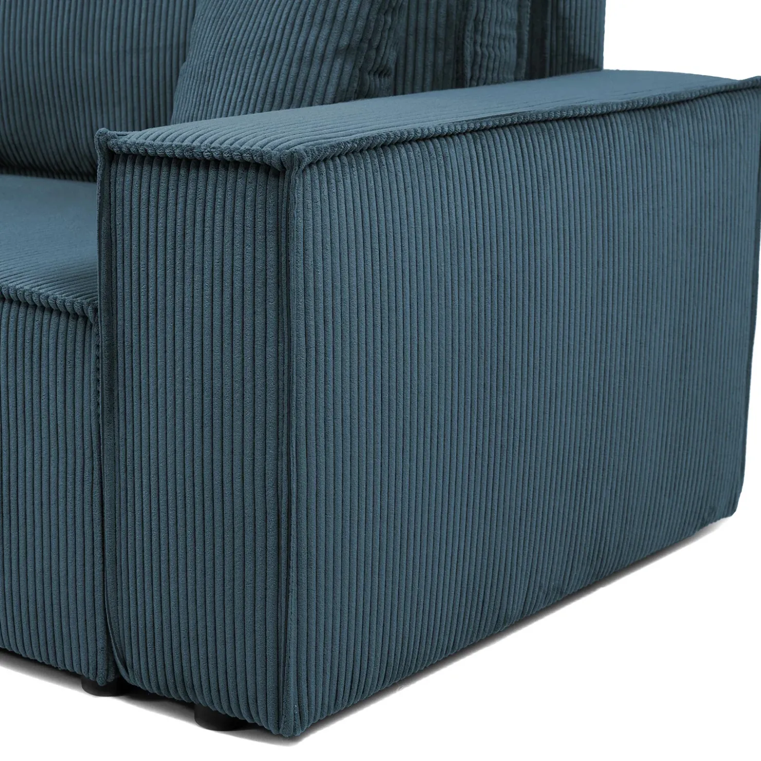 Garnero Arredamenti Divano letto matrimoniale 3 posti 245x90cm velluto a coste blu Ploffy Velluto Poso Blu Clearance