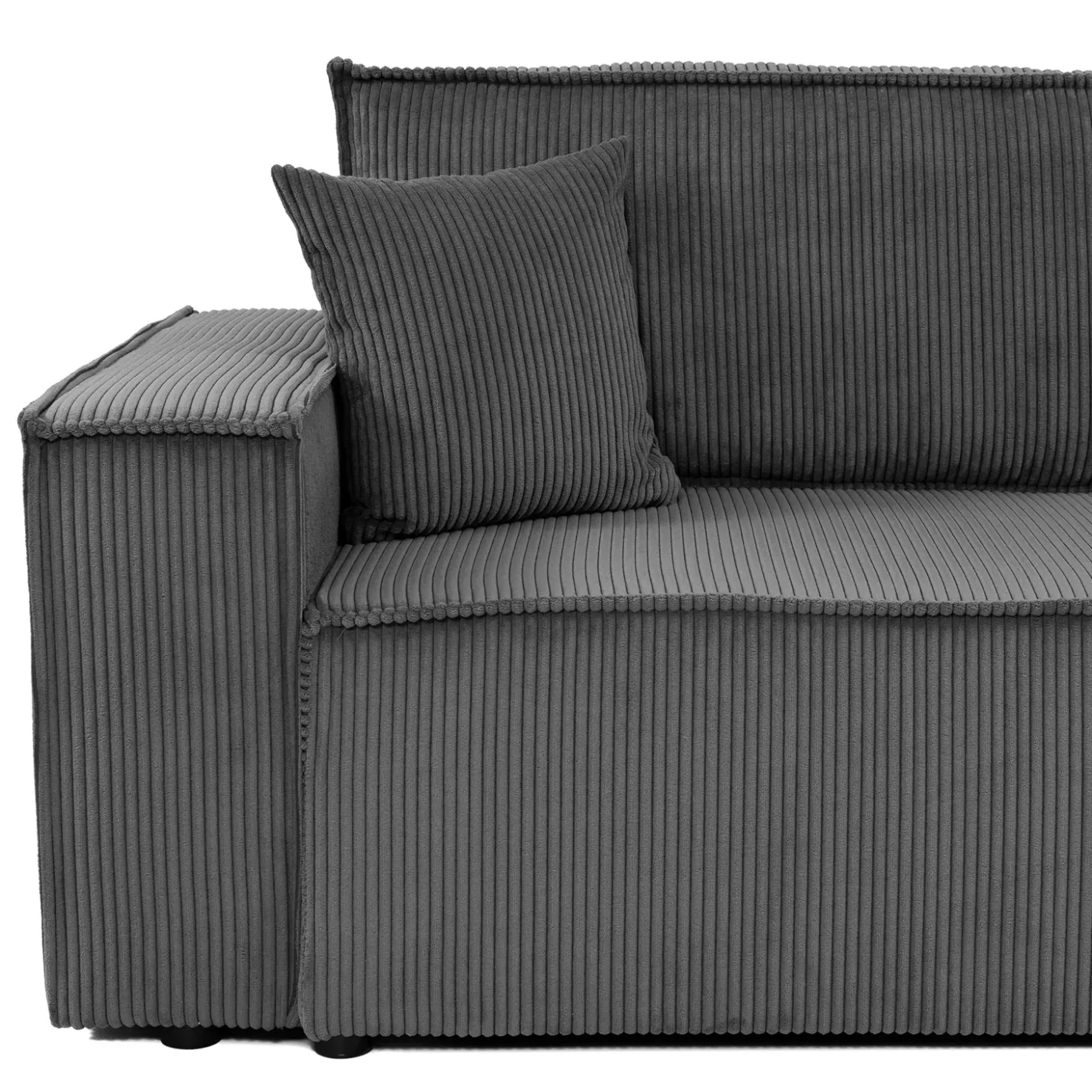 Garnero Arredamenti Divano letto matrimoniale 3 posti 245x90cm velluto a coste grigio antracite Ploffy Velluto Poso Antracite Sale