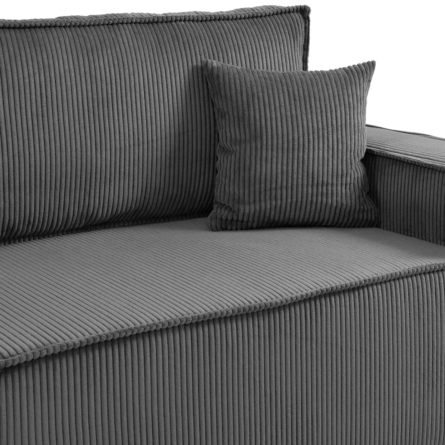 Garnero Arredamenti Divano letto matrimoniale 3 posti 245x90cm velluto a coste grigio antracite Ploffy Velluto Poso Antracite Sale