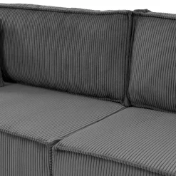 Garnero Arredamenti Divano letto matrimoniale 3 posti 245x90cm velluto a coste grigio antracite Ploffy Velluto Poso Antracite Sale