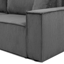 Garnero Arredamenti Divano letto matrimoniale 3 posti 245x90cm velluto a coste grigio antracite Ploffy Velluto Poso Antracite Sale