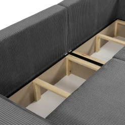 Garnero Arredamenti Divano letto matrimoniale 3 posti 245x90cm velluto a coste grigio antracite Ploffy Velluto Poso Antracite Sale