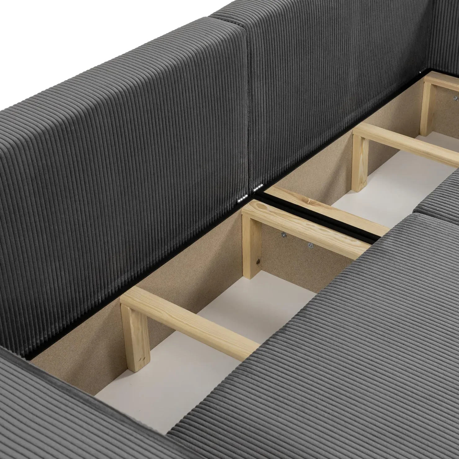 Garnero Arredamenti Divano letto matrimoniale 3 posti 245x90cm velluto a coste grigio antracite Ploffy Velluto Poso Antracite Sale