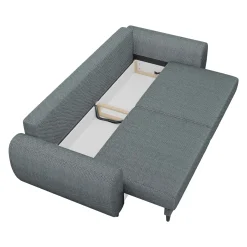 Garnero Arredamenti Divano letto matrimoniale 3 posti 251x95cm tessuto grigio scuro Pluffy Tessuto Peluche Onega Grigio Scuro New