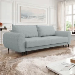 Garnero Arredamenti Divano letto matrimoniale 3 posti 251x95cm tessuto grigio Pluffy Tessuto Peluche Onega Grigio Online