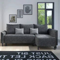 Garnero Arredamenti Divano letto matrimoniale 3 posti 205cm grigio chiaro e scuro Connie Sale