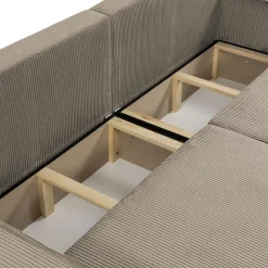 Garnero Arredamenti Divano letto matrimoniale 3 posti 245x90cm velluto a coste tortora Ploffy Velluto Poso Tortora Clearance