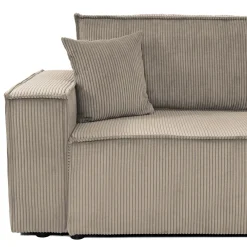 Garnero Arredamenti Divano letto matrimoniale 3 posti 245x90cm velluto a coste tortora Ploffy Velluto Poso Tortora Clearance