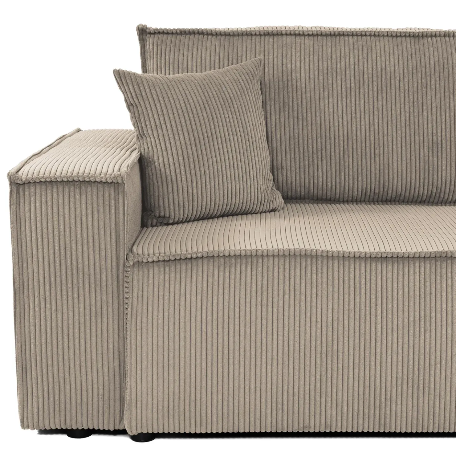 Garnero Arredamenti Divano letto matrimoniale 3 posti 245x90cm velluto a coste tortora Ploffy Velluto Poso Tortora Clearance