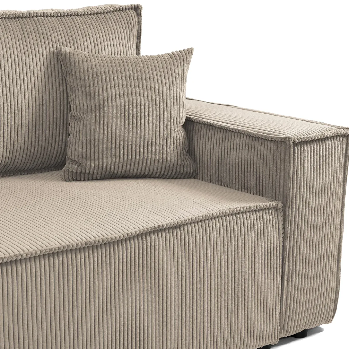 Garnero Arredamenti Divano letto matrimoniale 3 posti 245x90cm velluto a coste tortora Ploffy Velluto Poso Tortora Clearance