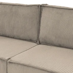 Garnero Arredamenti Divano letto matrimoniale 3 posti 245x90cm velluto a coste tortora Ploffy Velluto Poso Tortora Clearance