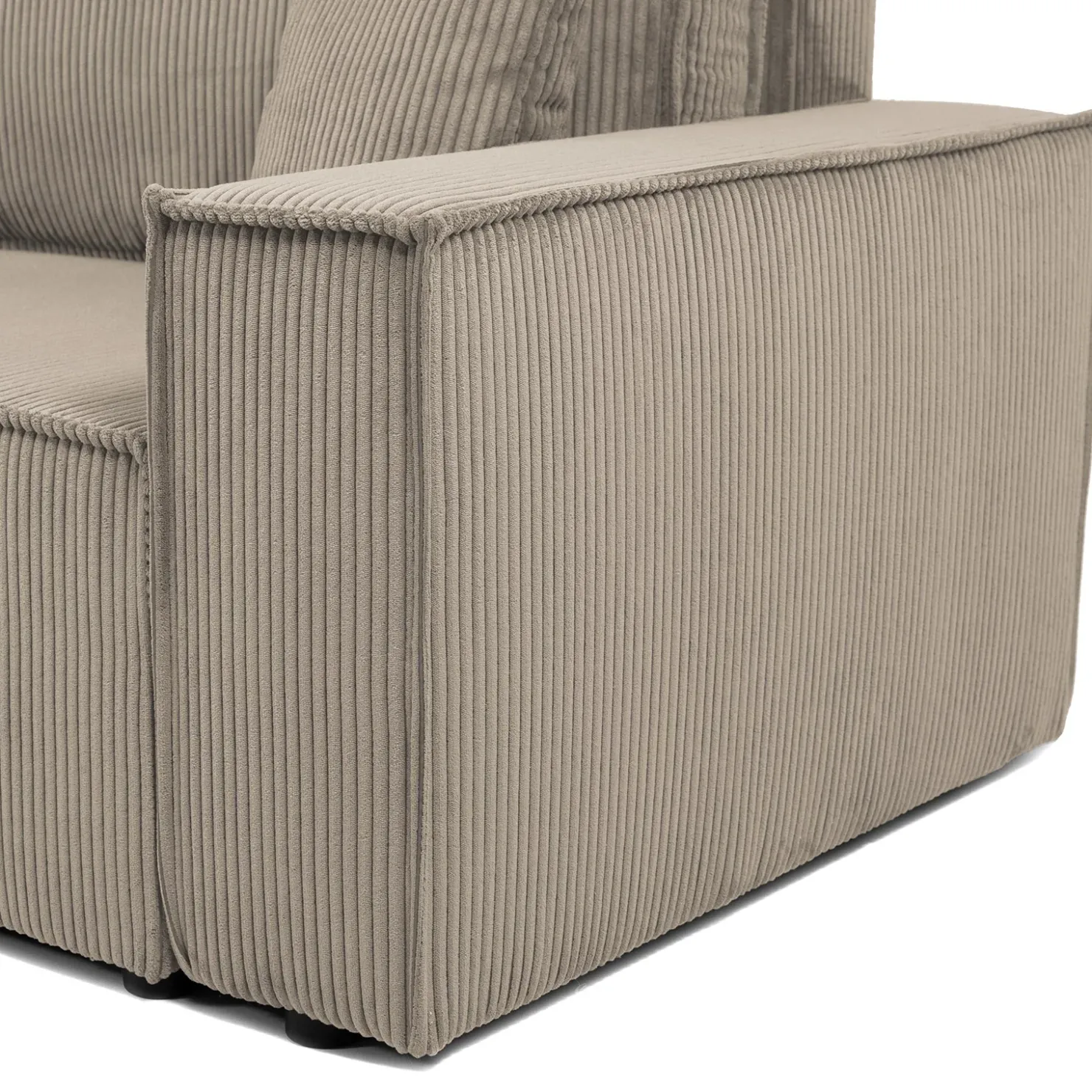 Garnero Arredamenti Divano letto matrimoniale 3 posti 245x90cm velluto a coste tortora Ploffy Velluto Poso Tortora Clearance