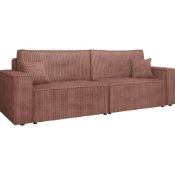 Garnero Arredamenti Divano letto matrimoniale 3 posti 245x90cm velluto a coste rosa Ploffy Velluto Poso Rosa Clearance
