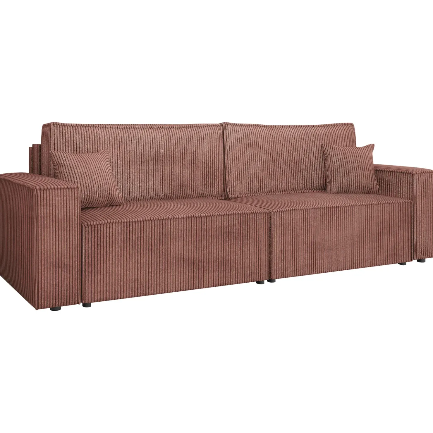 Garnero Arredamenti Divano letto matrimoniale 3 posti 245x90cm velluto a coste rosa Ploffy Velluto Poso Rosa Clearance