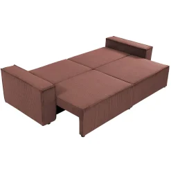 Garnero Arredamenti Divano letto matrimoniale 3 posti 245x90cm velluto a coste rosa Ploffy Velluto Poso Rosa Clearance