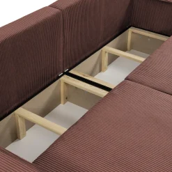 Garnero Arredamenti Divano letto matrimoniale 3 posti 245x90cm velluto a coste rosa Ploffy Velluto Poso Rosa Clearance