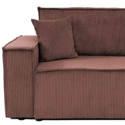 Garnero Arredamenti Divano letto matrimoniale 3 posti 245x90cm velluto a coste rosa Ploffy Velluto Poso Rosa Clearance