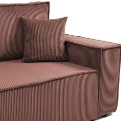 Garnero Arredamenti Divano letto matrimoniale 3 posti 245x90cm velluto a coste rosa Ploffy Velluto Poso Rosa Clearance