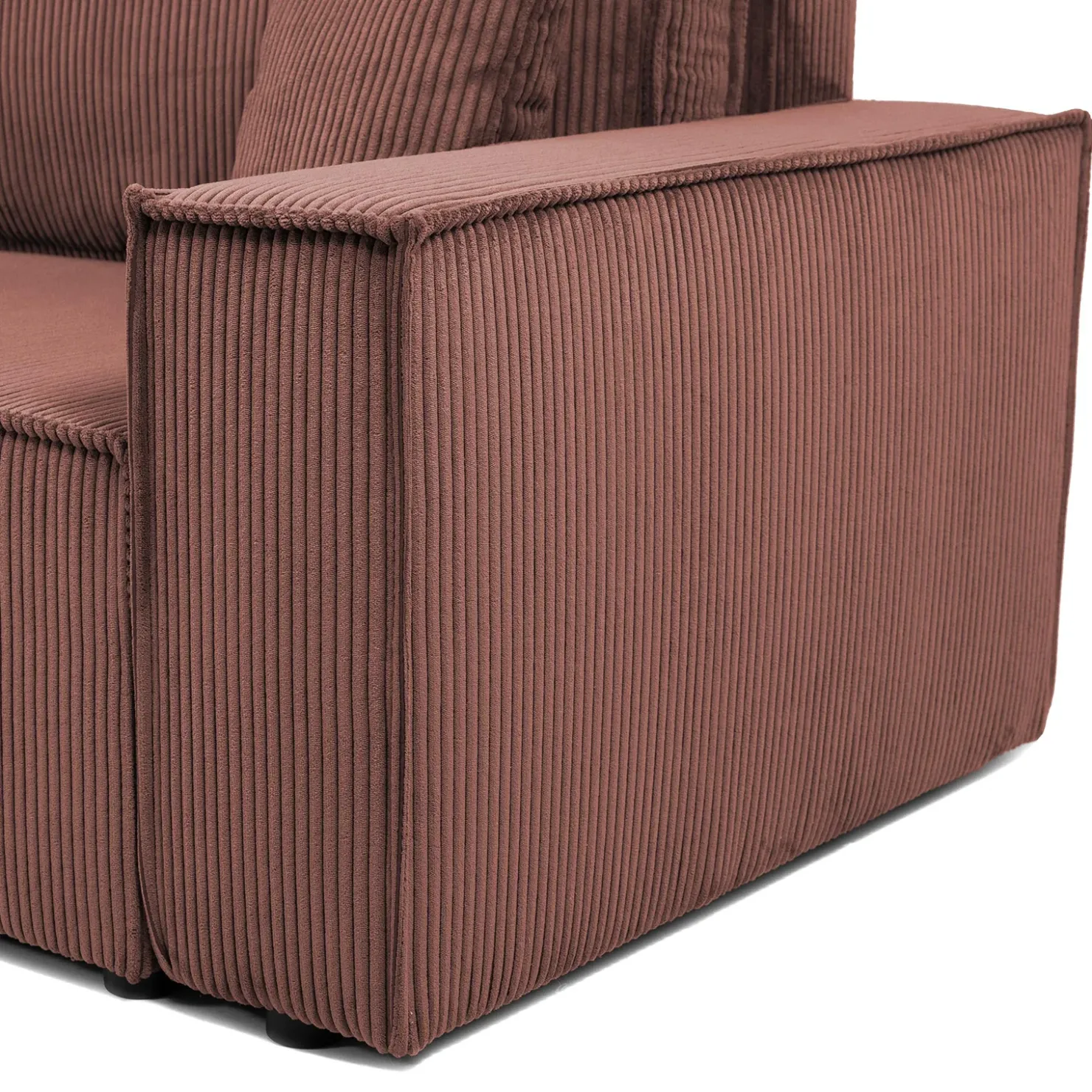 Garnero Arredamenti Divano letto matrimoniale 3 posti 245x90cm velluto a coste rosa Ploffy Velluto Poso Rosa Clearance