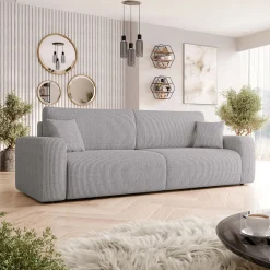 Garnero Arredamenti Divano letto matrimoniale 3 posti 248x90cm velluto a coste grigio Slurp Velluto Poso Grigio Hot