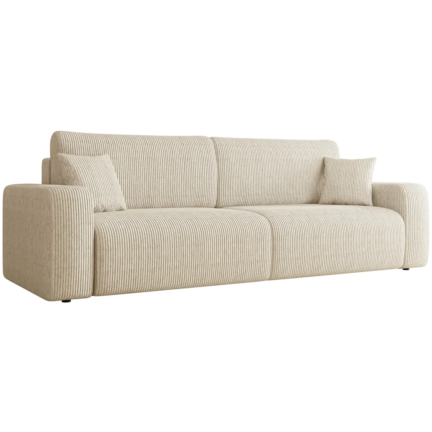 Garnero Arredamenti Divano letto matrimoniale 3 posti 248x90cm velluto a coste beige Slurp Velluto Poso Beige Clearance