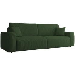 Garnero Arredamenti Divano letto matrimoniale 3 posti 248x90cm velluto a coste verde Slurp Velluto Poso Verde Sale