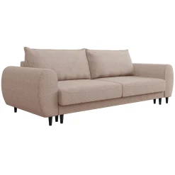 Garnero Arredamenti Divano letto matrimoniale 3 posti 251x95cm tessuto rosa Pluffy Tessuto Peluche Onega Rosa