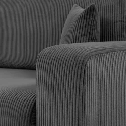 Garnero Arredamenti Divano letto matrimoniale 3 posti 248x90cm velluto a coste grigio antracite Slurp Velluto Poso Antracite