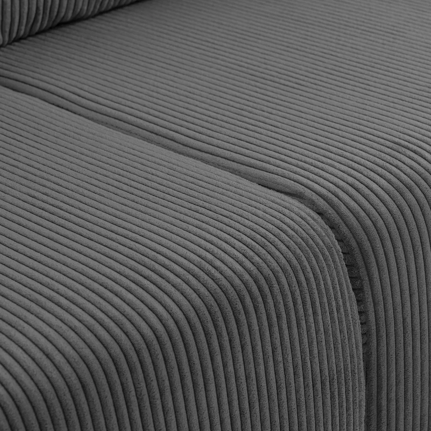 Garnero Arredamenti Divano letto matrimoniale 3 posti 248x90cm velluto a coste grigio antracite Slurp Velluto Poso Antracite