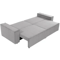 Garnero Arredamenti Divano letto matrimoniale 3 posti 245x90cm velluto a coste grigio Ploffy Velluto Poso Grigio Best