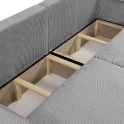 Garnero Arredamenti Divano letto matrimoniale 3 posti 245x90cm velluto a coste grigio Ploffy Velluto Poso Grigio Best