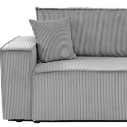 Garnero Arredamenti Divano letto matrimoniale 3 posti 245x90cm velluto a coste grigio Ploffy Velluto Poso Grigio Best