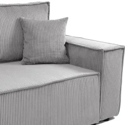 Garnero Arredamenti Divano letto matrimoniale 3 posti 245x90cm velluto a coste grigio Ploffy Velluto Poso Grigio Best