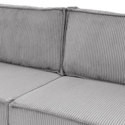 Garnero Arredamenti Divano letto matrimoniale 3 posti 245x90cm velluto a coste grigio Ploffy Velluto Poso Grigio Best