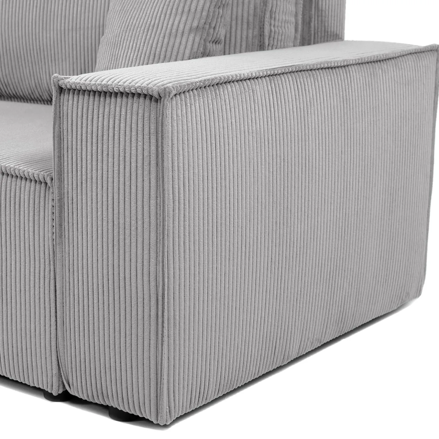 Garnero Arredamenti Divano letto matrimoniale 3 posti 245x90cm velluto a coste grigio Ploffy Velluto Poso Grigio Best