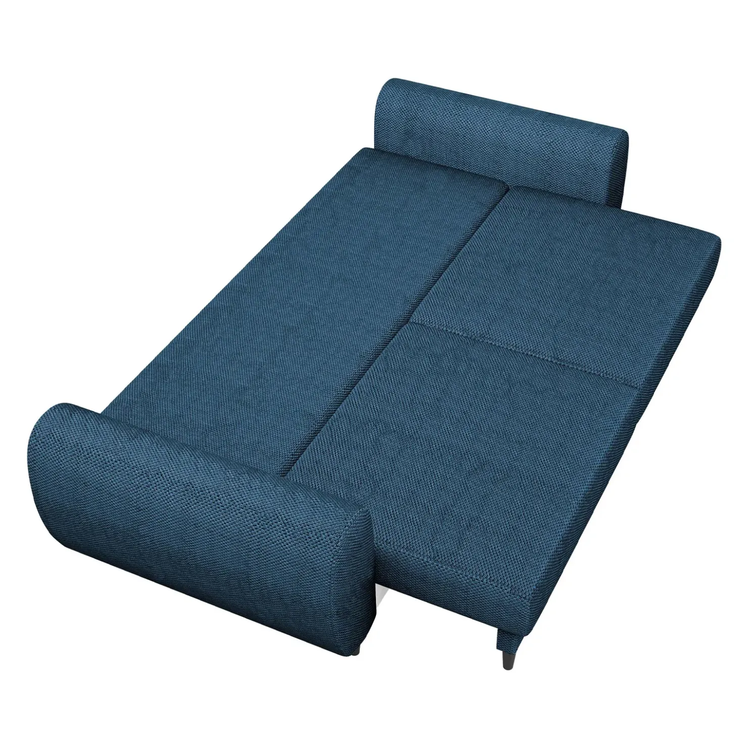 Garnero Arredamenti Divano letto matrimoniale 3 posti 251x95cm tessuto blu Pluffy Tessuto Peluche Onega Blu Clearance