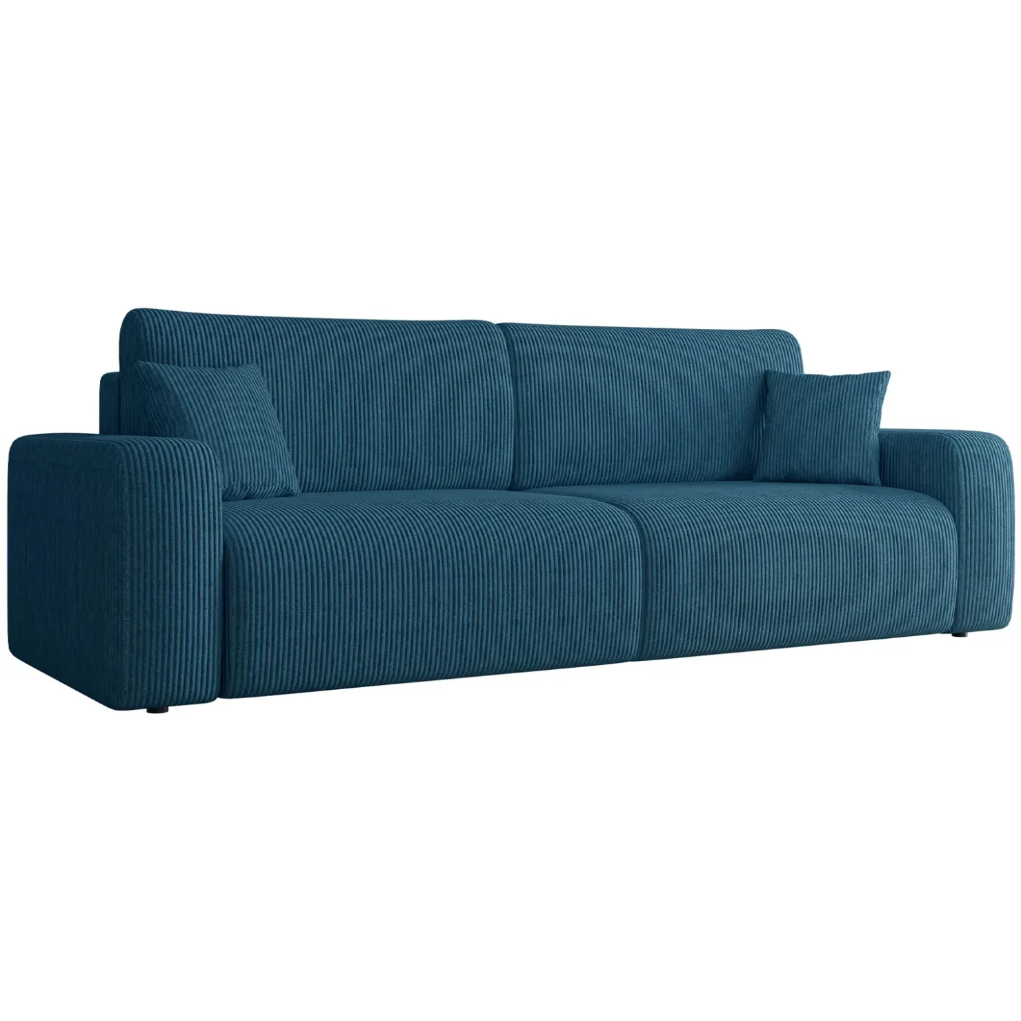 Garnero Arredamenti Divano letto matrimoniale 3 posti 248x90cm velluto a coste blu Slurp Velluto Poso Blu