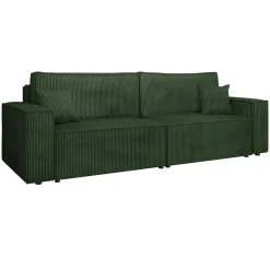Garnero Arredamenti Divano letto matrimoniale 3 posti 245x90cm velluto a coste verde Ploffy Velluto Poso Verde Outlet