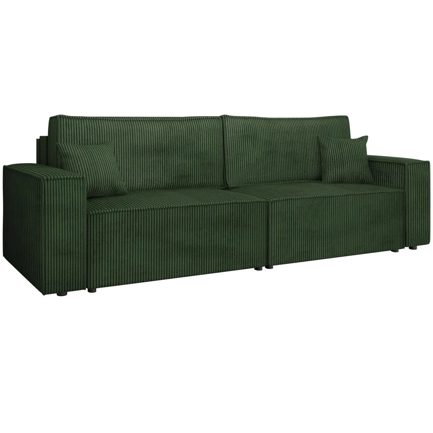 Garnero Arredamenti Divano letto matrimoniale 3 posti 245x90cm velluto a coste verde Ploffy Velluto Poso Verde Outlet