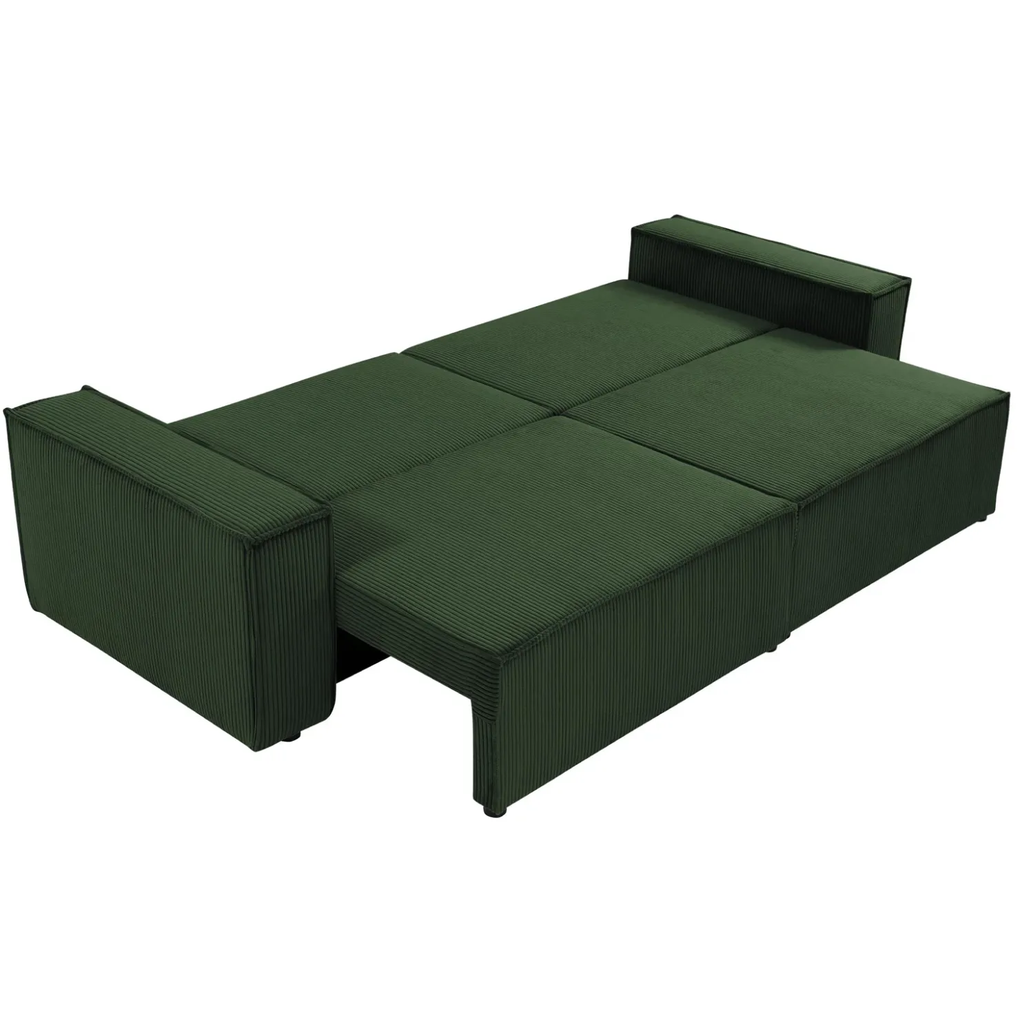 Garnero Arredamenti Divano letto matrimoniale 3 posti 245x90cm velluto a coste verde Ploffy Velluto Poso Verde Outlet