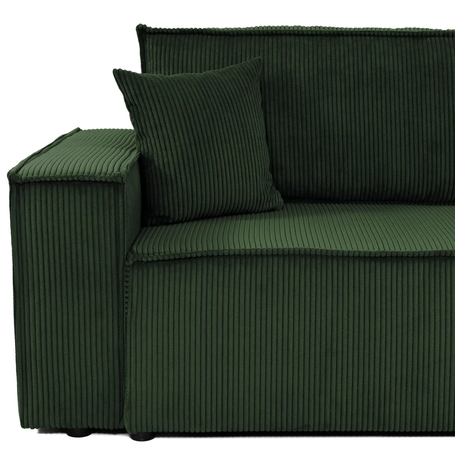 Garnero Arredamenti Divano letto matrimoniale 3 posti 245x90cm velluto a coste verde Ploffy Velluto Poso Verde Outlet