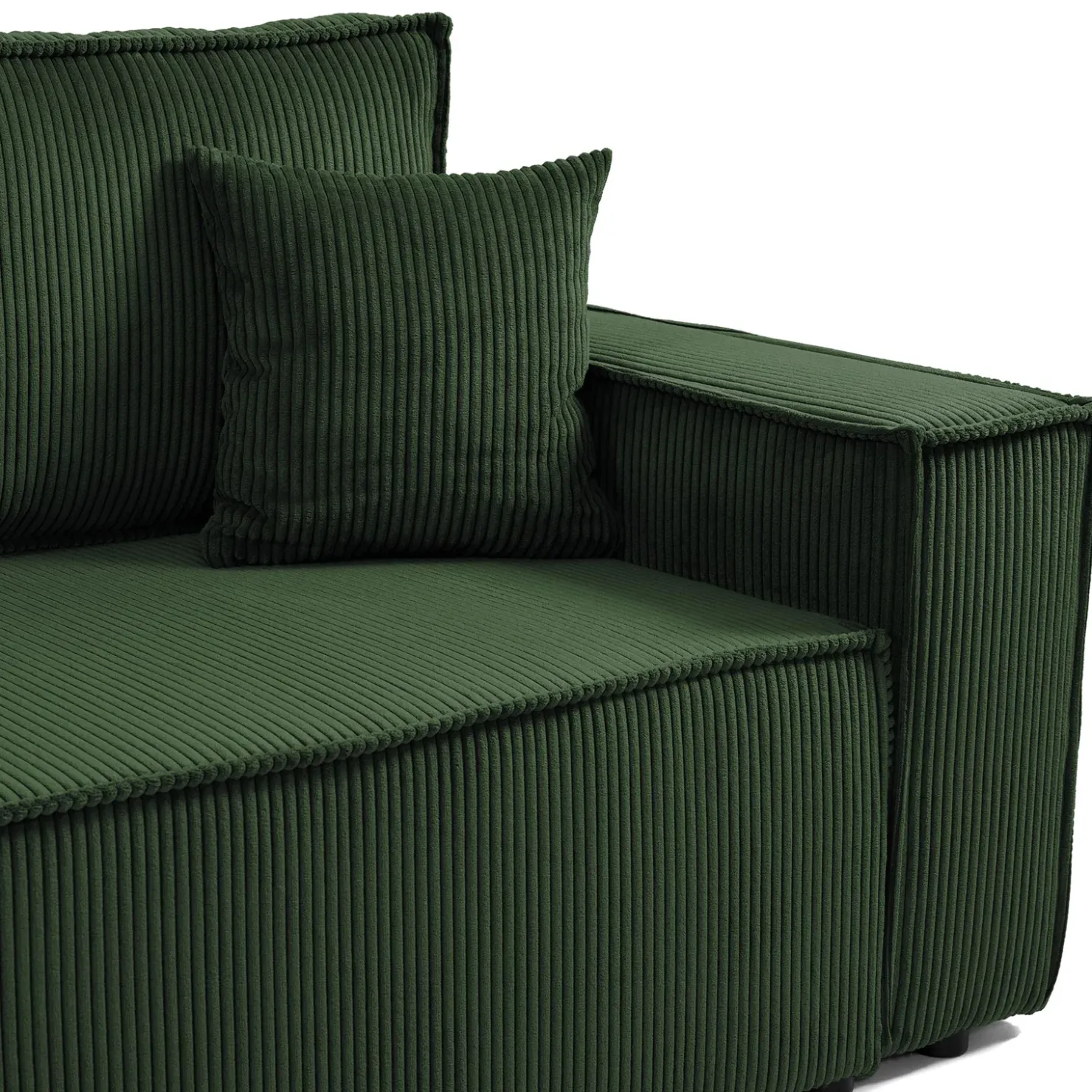 Garnero Arredamenti Divano letto matrimoniale 3 posti 245x90cm velluto a coste verde Ploffy Velluto Poso Verde Outlet