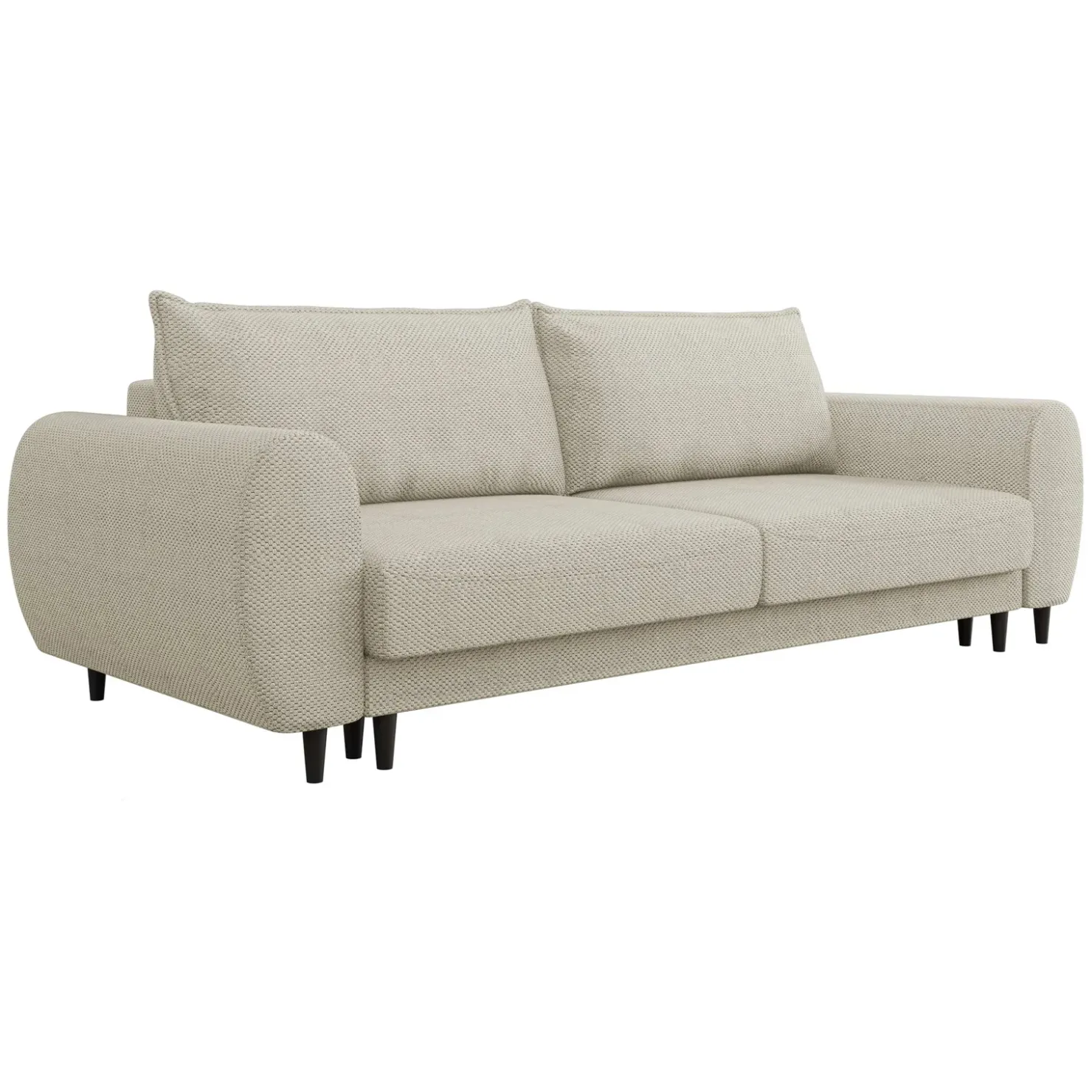 Garnero Arredamenti Divano letto matrimoniale 3 posti 251x95cm tessuto tortora Pluffy Tessuto Peluche Onega Tortora Outlet