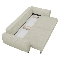 Garnero Arredamenti Divano letto matrimoniale 3 posti 251x95cm tessuto tortora Pluffy Tessuto Peluche Onega Tortora Outlet
