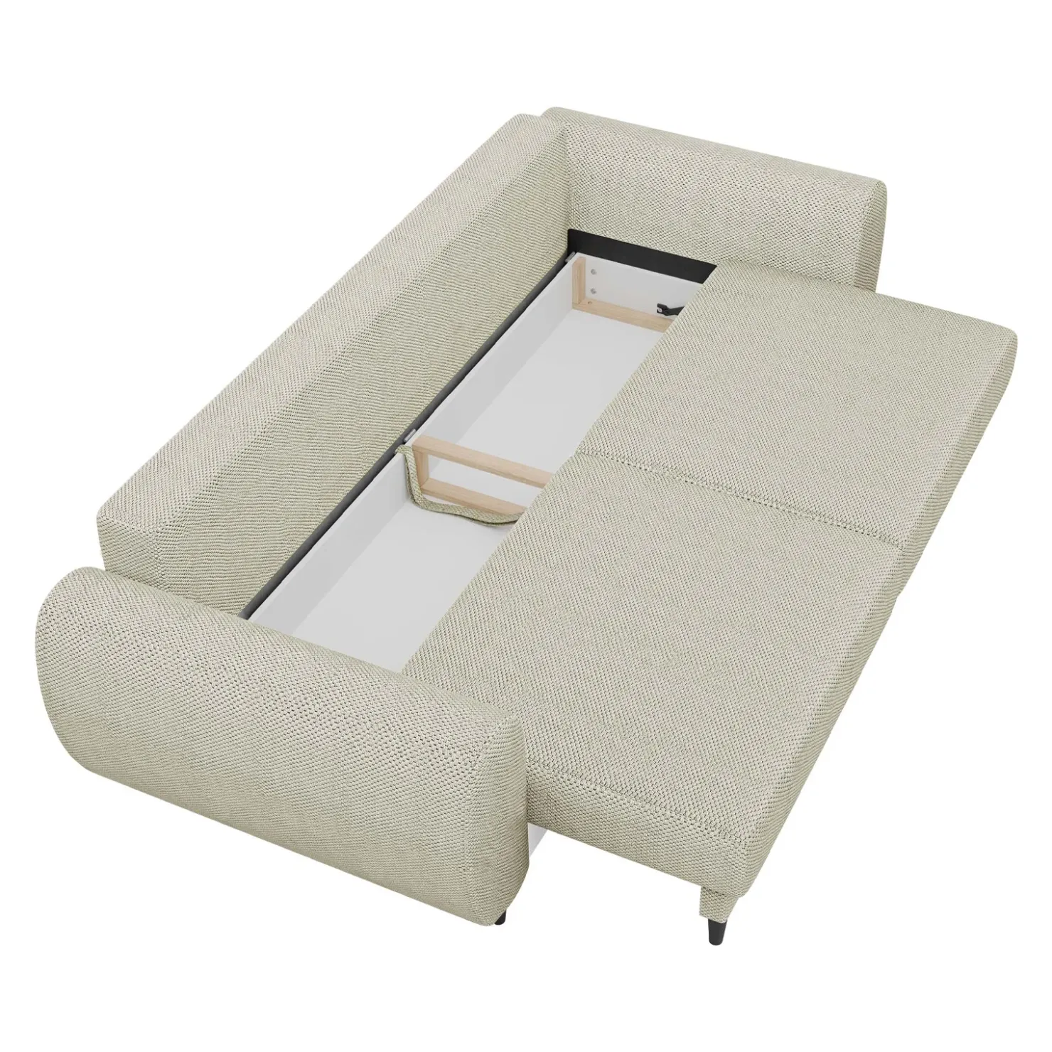 Garnero Arredamenti Divano letto matrimoniale 3 posti 251x95cm tessuto tortora Pluffy Tessuto Peluche Onega Tortora Outlet