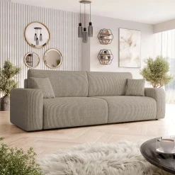 Garnero Arredamenti Divano letto matrimoniale 3 posti 248x90cm velluto a coste tortora Slurp Velluto Poso Tortora Best