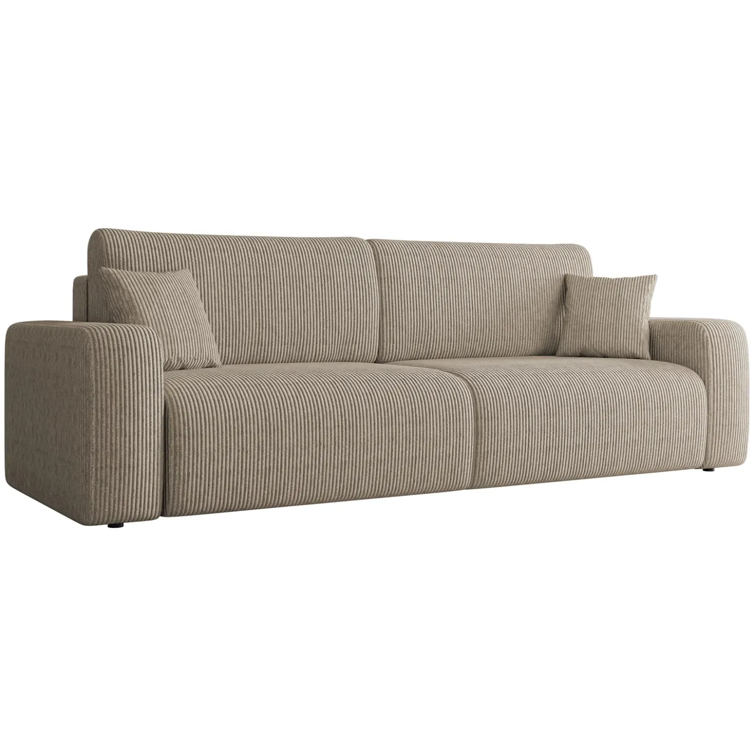 Garnero Arredamenti Divano letto matrimoniale 3 posti 248x90cm velluto a coste tortora Slurp Velluto Poso Tortora Best